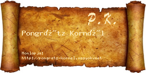 Pongrátz Kornél névjegykártya